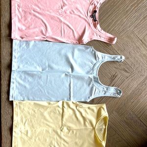 Bundled package of 3 pastel tank tops by Karen Kane, T Tahari and Elie Tahari